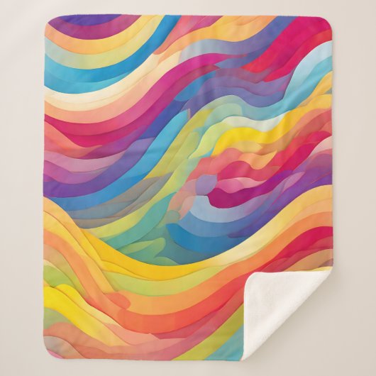 Regenbooggolven Sherpa Deken (Voorkant)