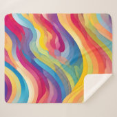 Regenbooggolven Sherpa Deken (Voorkant (horizontaal))