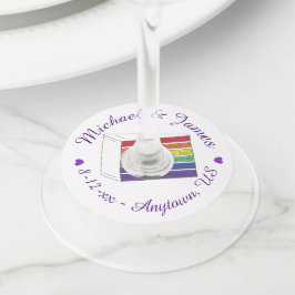 Regenbooggordel Slice LGBT Gay Pride Wijnglaslabel