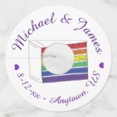 Regenbooggordel Slice LGBT Gay Pride Wijnglaslabel (Voorkant)