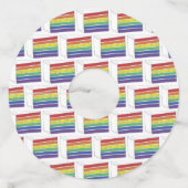 Regenbooggordel Slice LGBT Gay Pride Wijnglaslabel (Achterkant)