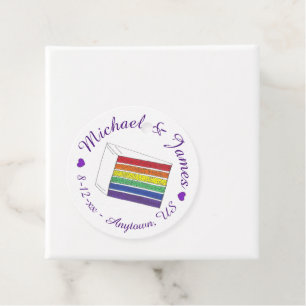 Regenbooggordel Slice Paarse Heart LGBT Gay Bedankjes Labels
