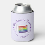 Regenbooggordel Slice Paarse Heart LGBT Gay Blikjeskoeler (Blikje Voorkant)