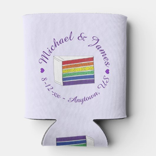 Regenbooggordel Slice Paarse Heart LGBT Gay Blikjeskoeler (Achterkant)