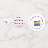 Regenbooggordel Slice Paarse Heart LGBT Gay Confetti (Voorkanten)