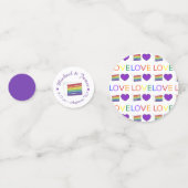 Regenbooggordel Slice Paarse Heart LGBT Gay Confetti (Achterkanten)