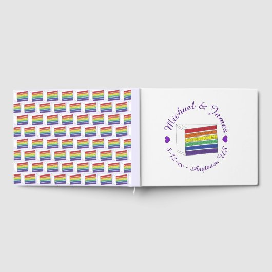 Regenbooggordel Slice Paarse Heart LGBT Gay Gastenboek (Volledig)