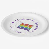 Regenbooggordel Slice Paarse Heart LGBT Gay Papieren Bordje (Gekanteld)