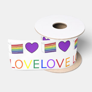 Regenbooggordel Slice Paarse Heart LGBT Gay Satijnen Lint