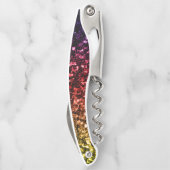 Regenbooggoud rode paarse fauzen Monogram Kurkentrekker (Achterkant)