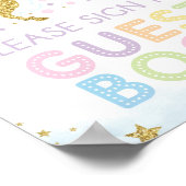 Regenbooggouden Unicorn Guest Book Birthday Sign Poster (Hoek)