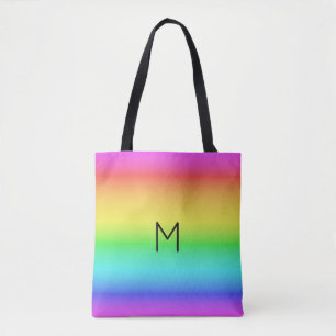 Regenbooggradiënt aangepaste monogram zakken tote bag