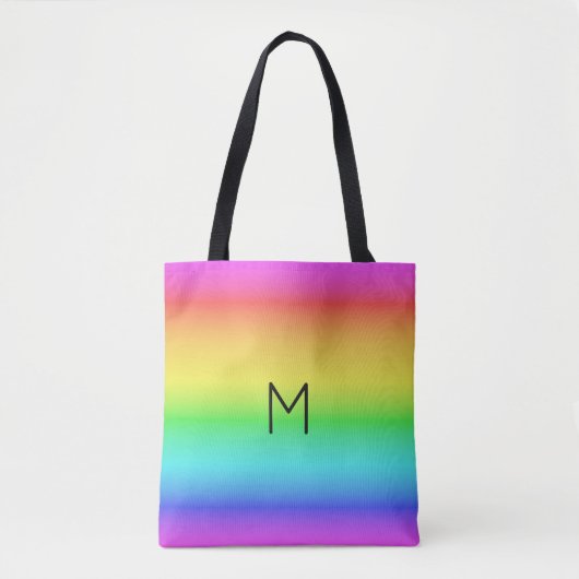 Regenbooggradiënt aangepaste monogram zakken tote bag (Voorkant)