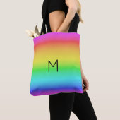 Regenbooggradiënt aangepaste monogram zakken tote bag (Dichtbij)