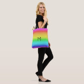 Regenbooggradiënt aangepaste monogram zakken tote bag (Op model)
