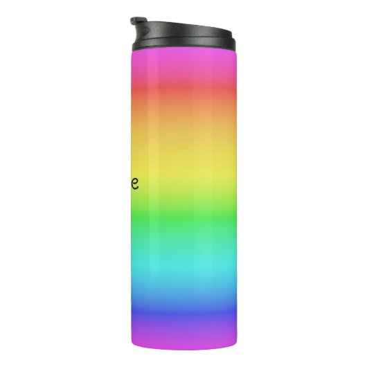 Regenbooggradiënt, aangepaste naam tumbler thermosbeker (Geroteerd rechts)