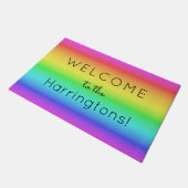 Regenbooggradiënt, aangepaste tekstdeurmatten deurmat (Schuin)