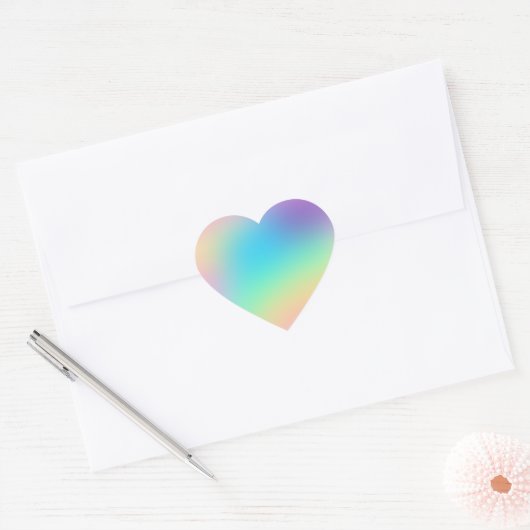  regenbooggradiënt bruiloft hart sticker (Envelop)