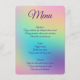  regenbooggradiënt bruiloft menu