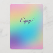 regenbooggradiënt bruiloft menu (Achterkant)