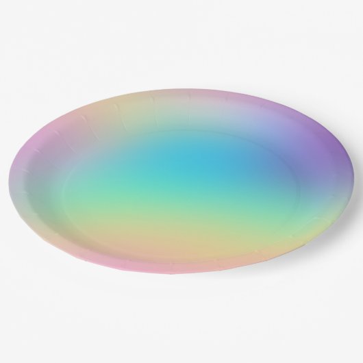  regenbooggradiënt bruiloft papieren bordje (Gekanteld)