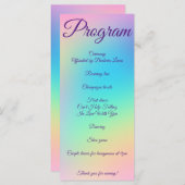  regenbooggradiënt bruiloft programmakaart (Voorkant / Achterkant)