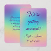 regenbooggradiënt bruiloft save the date (Voorkant / Achterkant)