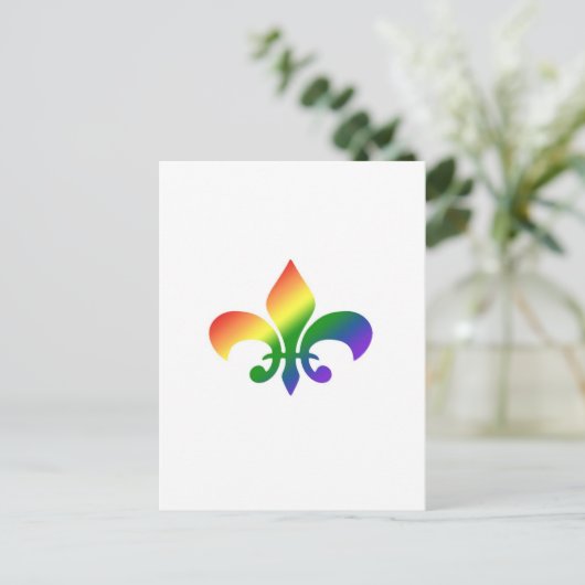 Regenbooggradiënt Fleur de Lis Briefkaart (Staand voorkant)