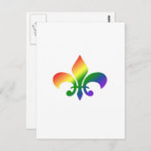 Regenbooggradiënt Fleur de Lis Briefkaart (Voorkant / Achterkant)