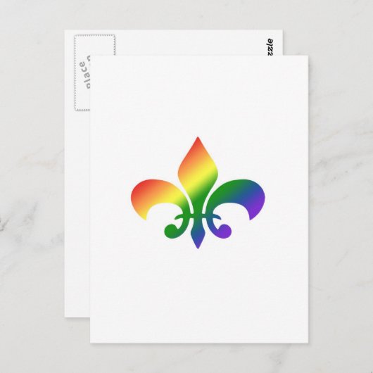 Regenbooggradiënt Fleur de Lis Briefkaart (Voorkant / Achterkant)