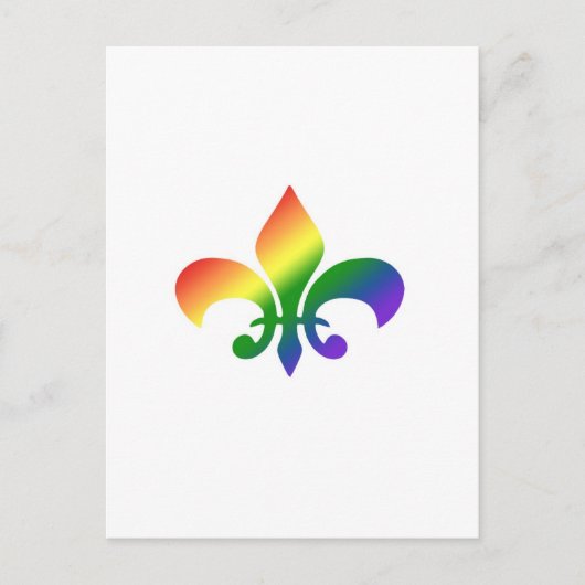 Regenbooggradiënt Fleur de Lis Briefkaart (Voorkant)