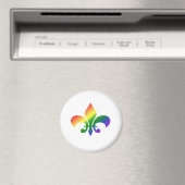 Regenbooggradiënt Fleur de Lis Magneet (Insitu (Vaatwasser))