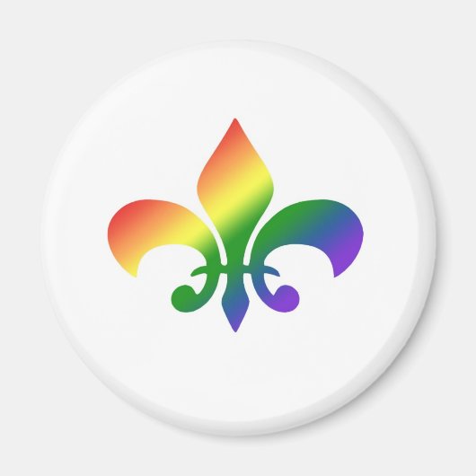 Regenbooggradiënt Fleur de Lis Magneet (Voorkant)