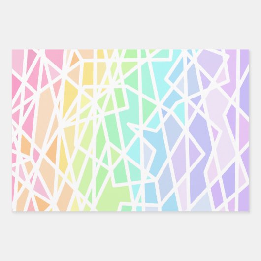 Regenbooggradiënt geometrisch inpakpapier vel (Voorkant 2)