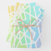 Regenbooggradiënt geometrisch inpakpapier vel (In situ)