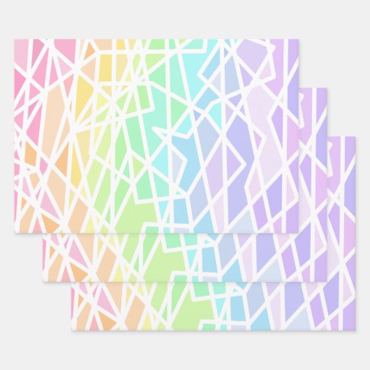 Regenbooggradiënt geometrisch inpakpapier vel (Set)