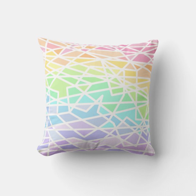 Regenbooggradiënt Geometrisch Sierkussen (Voorkant)