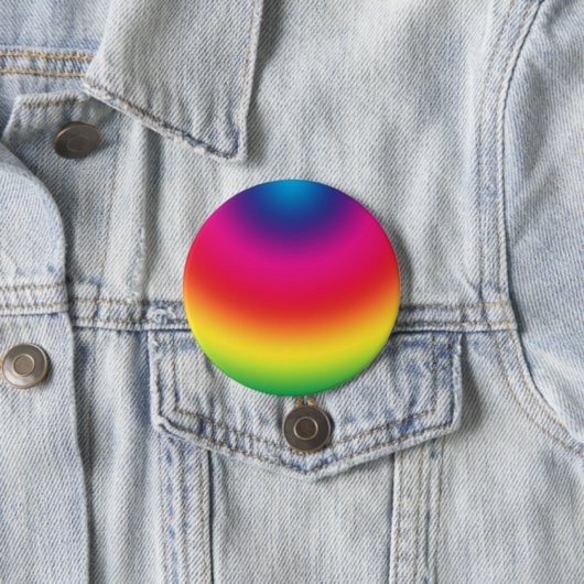 Regenbooggradiënt - Gepersonaliseerd regenbogen Sj Ronde Button 7,6 Cm (In situ)