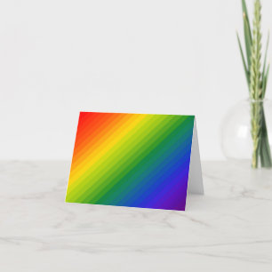 Regenbooggradiënt gestript bedankkaart