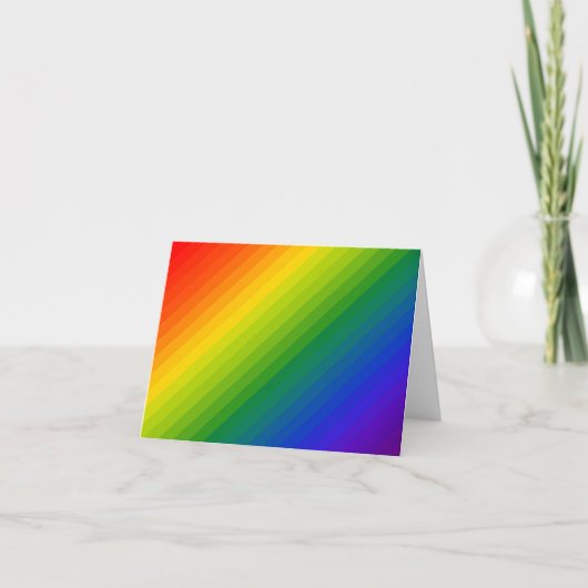 Regenbooggradiënt gestript bedankkaart (Voorkant)