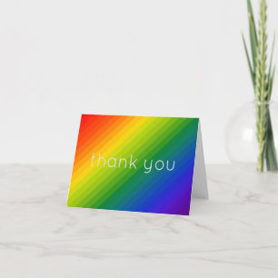 Regenbooggradiënt gestript bedankkaart