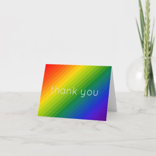 Regenbooggradiënt gestript bedankkaart (Voorkant)