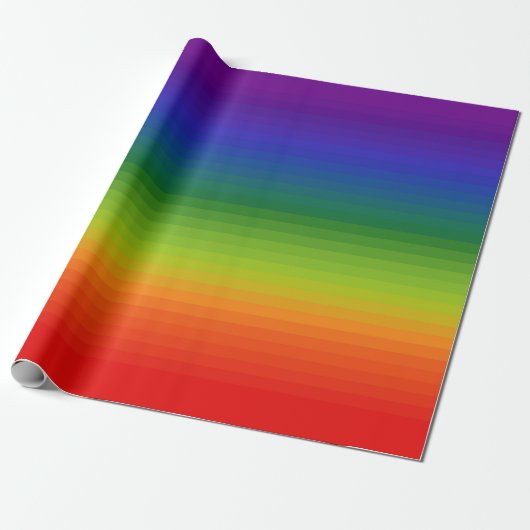 Regenbooggradiënt gestript cadeaupapier (Uitgerold)