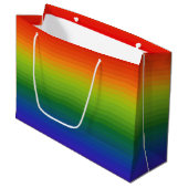 Regenbooggradiënt gestript groot cadeauzakje (Voorkant Gekanteld)