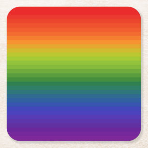 Regenbooggradiënt gestript kartonnen onderzetters