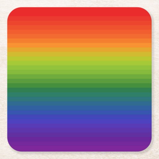 Regenbooggradiënt gestript kartonnen onderzetters (Voorkant)