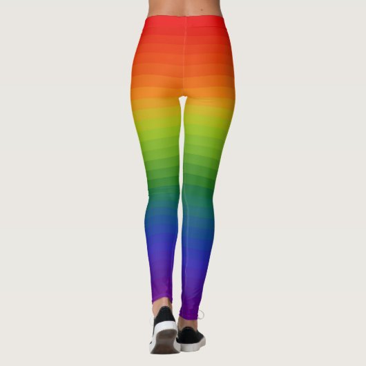 Regenbooggradiënt gestript leggings (Achterkant)
