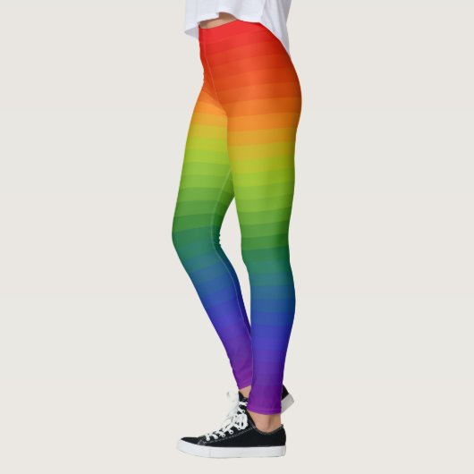 Regenbooggradiënt gestript leggings (Links)