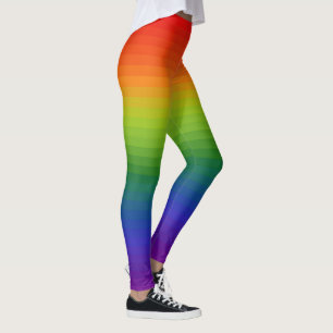 Regenbooggradiënt gestript leggings