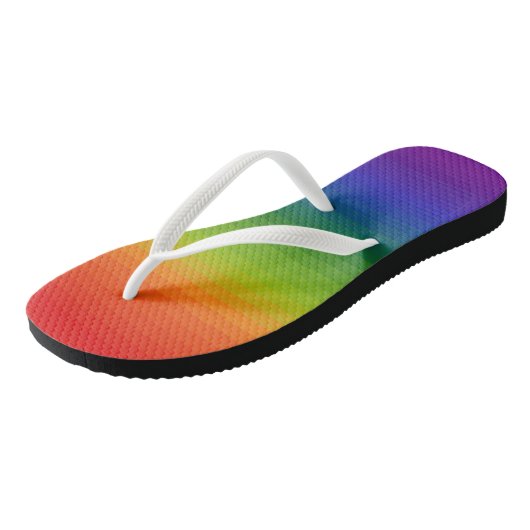Regenbooggradiënt gestript teenslippers (Schuin)